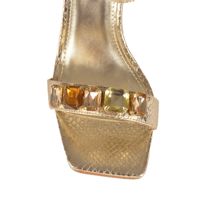 Jorge Bischoff Rhinestone Leather Sandal