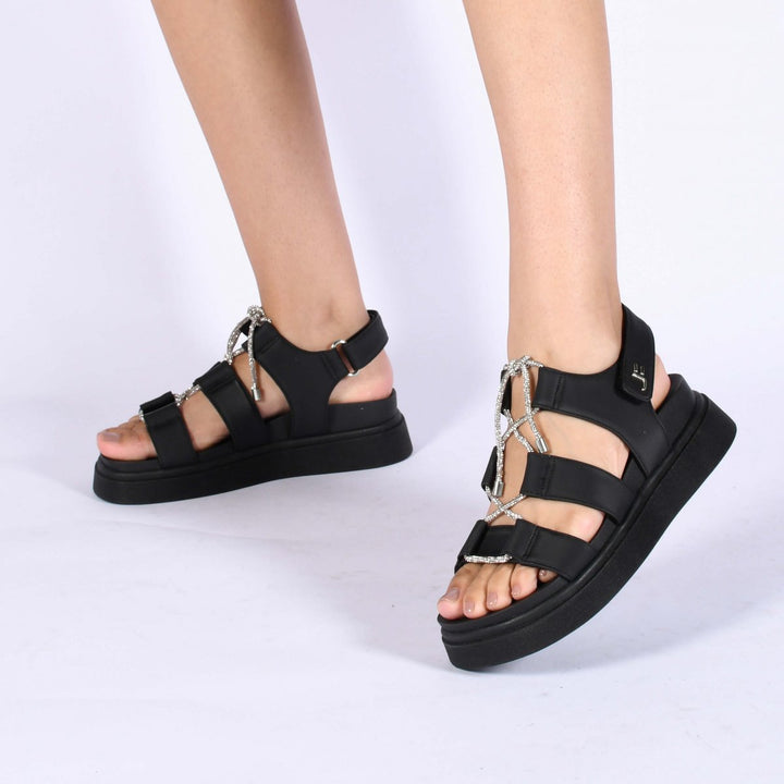 Jorge Bischoff Rhinestone Papete Sandal