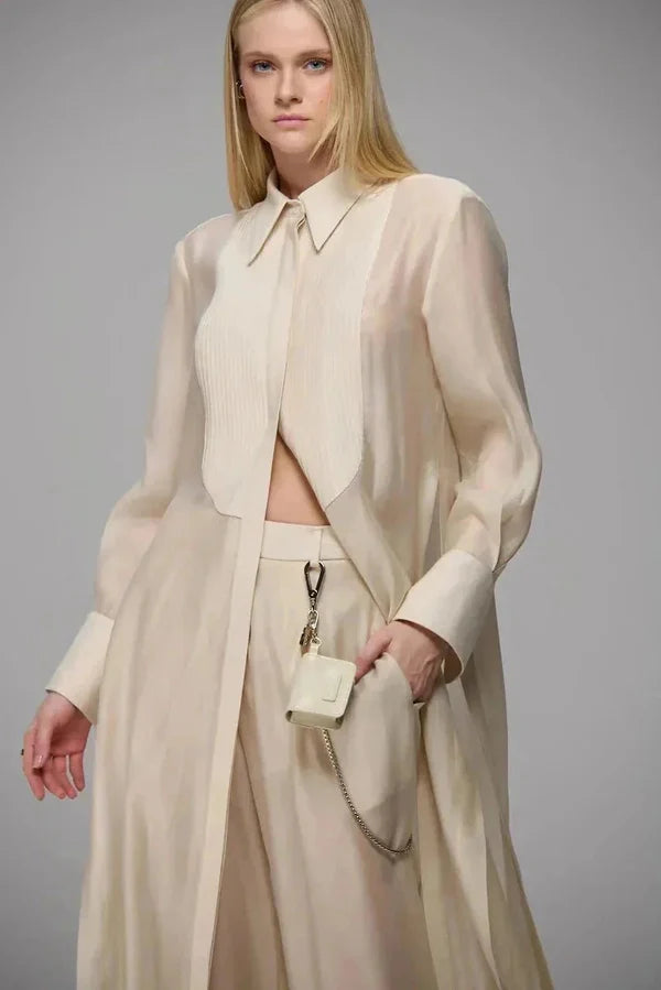 Camisa Maxi Fendas Laterais