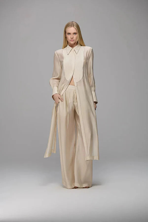 Camisa Maxi Fendas Laterais