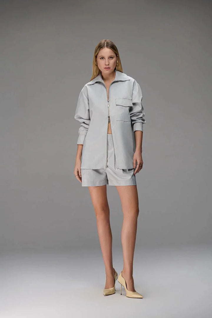 Twill Shirt with Zipper