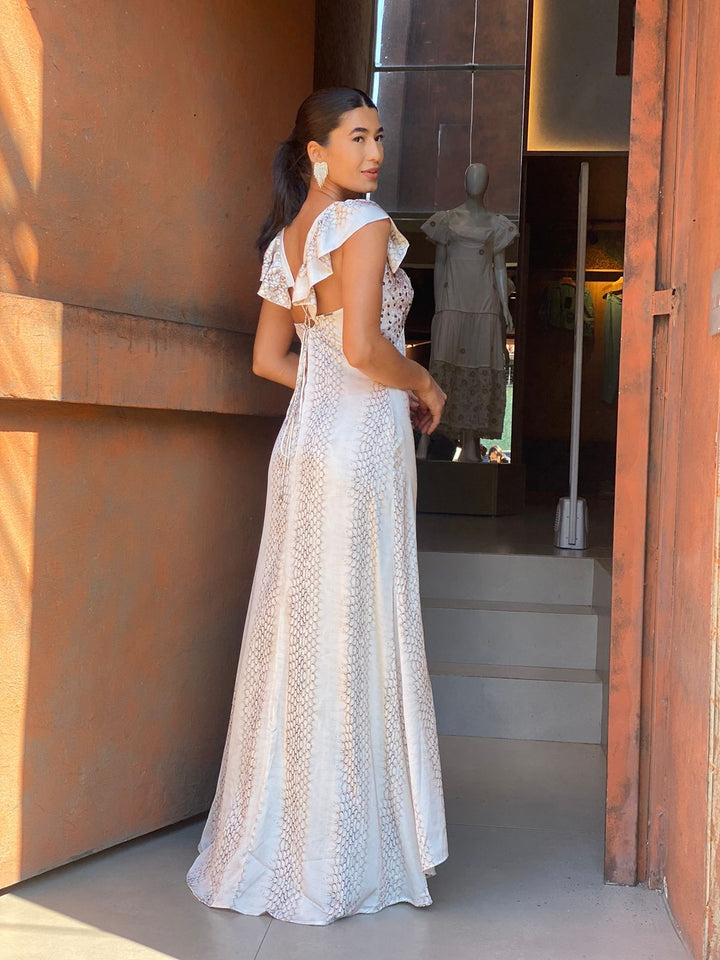 Ruffled Sleeve Mullet Dress