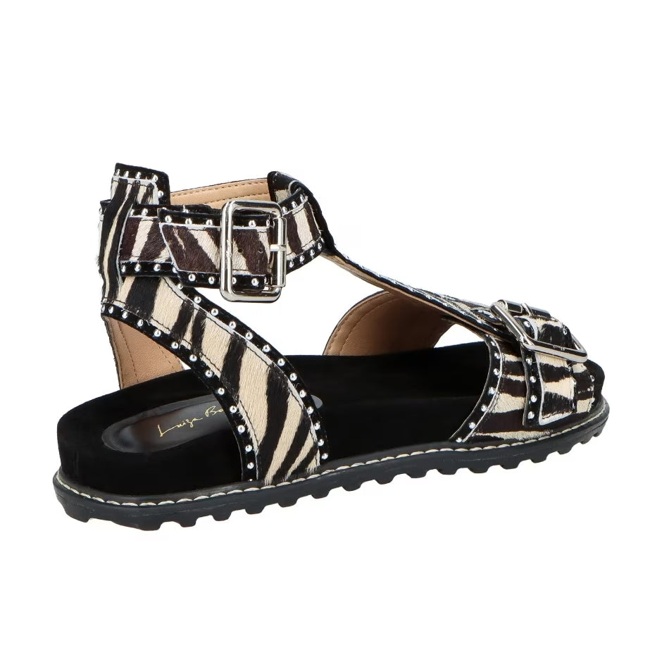 Luiza Barcelos Animal Print Leather Papete Sandal