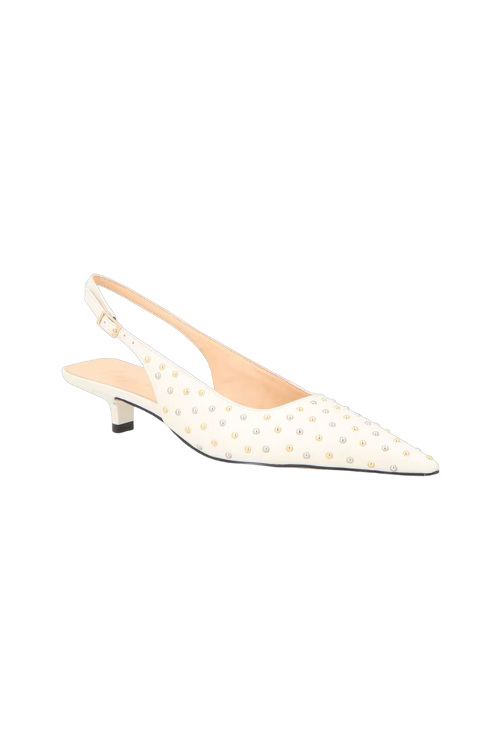 Slingback Leather Rivets Pumps