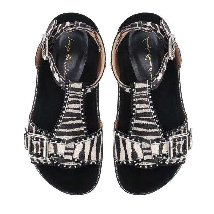 Luiza Barcelos Animal Print Leather Papete Sandal