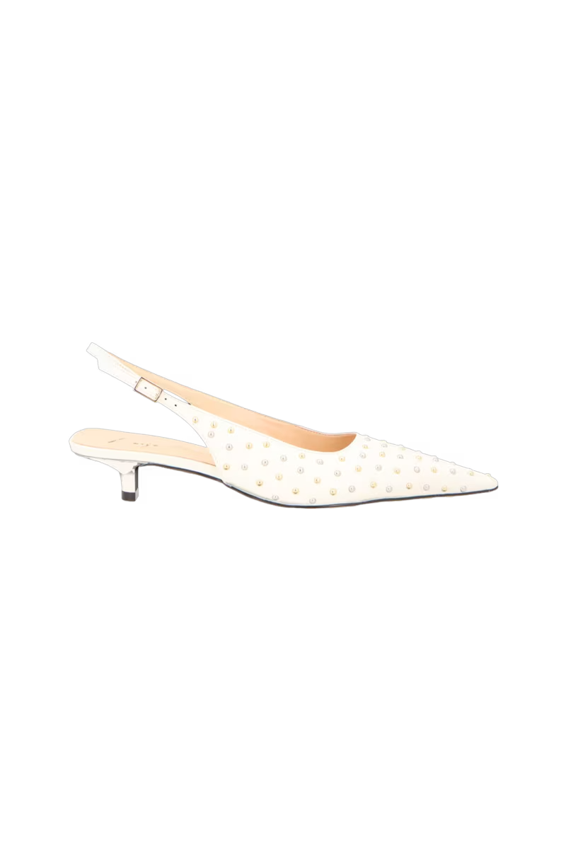 Slingback Leather Rivets Pumps