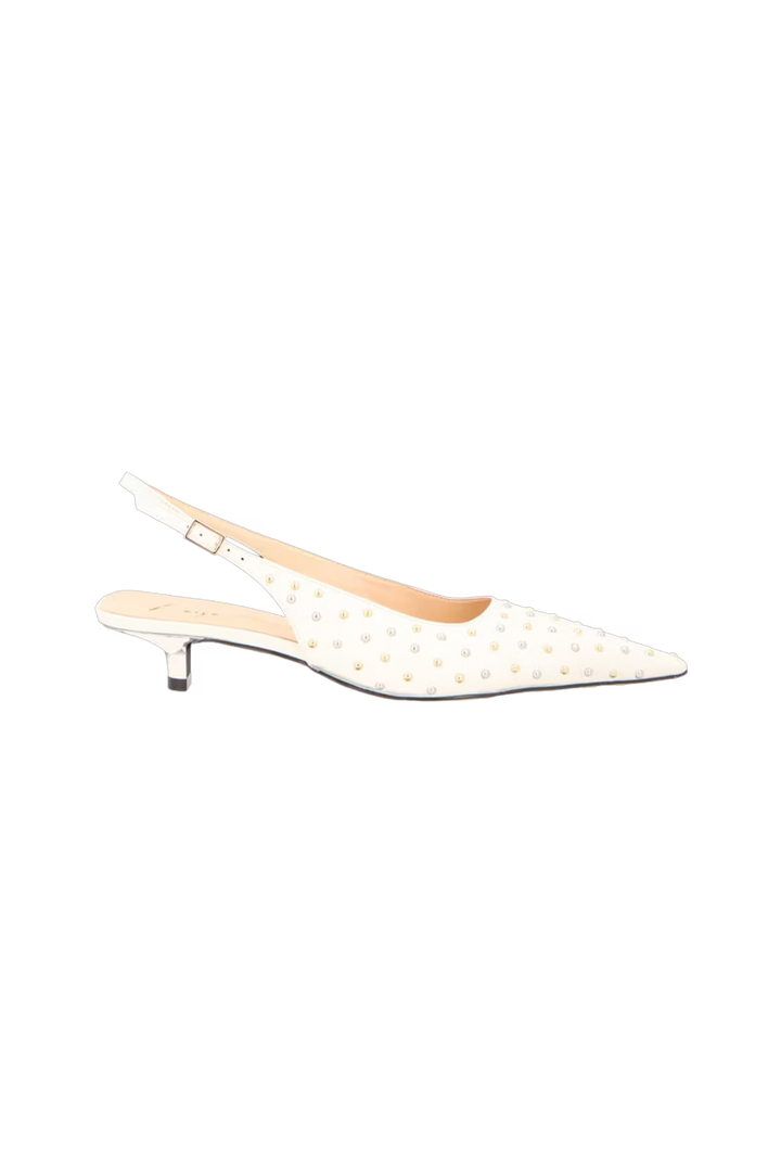 Slingback Leather Rivets Pumps