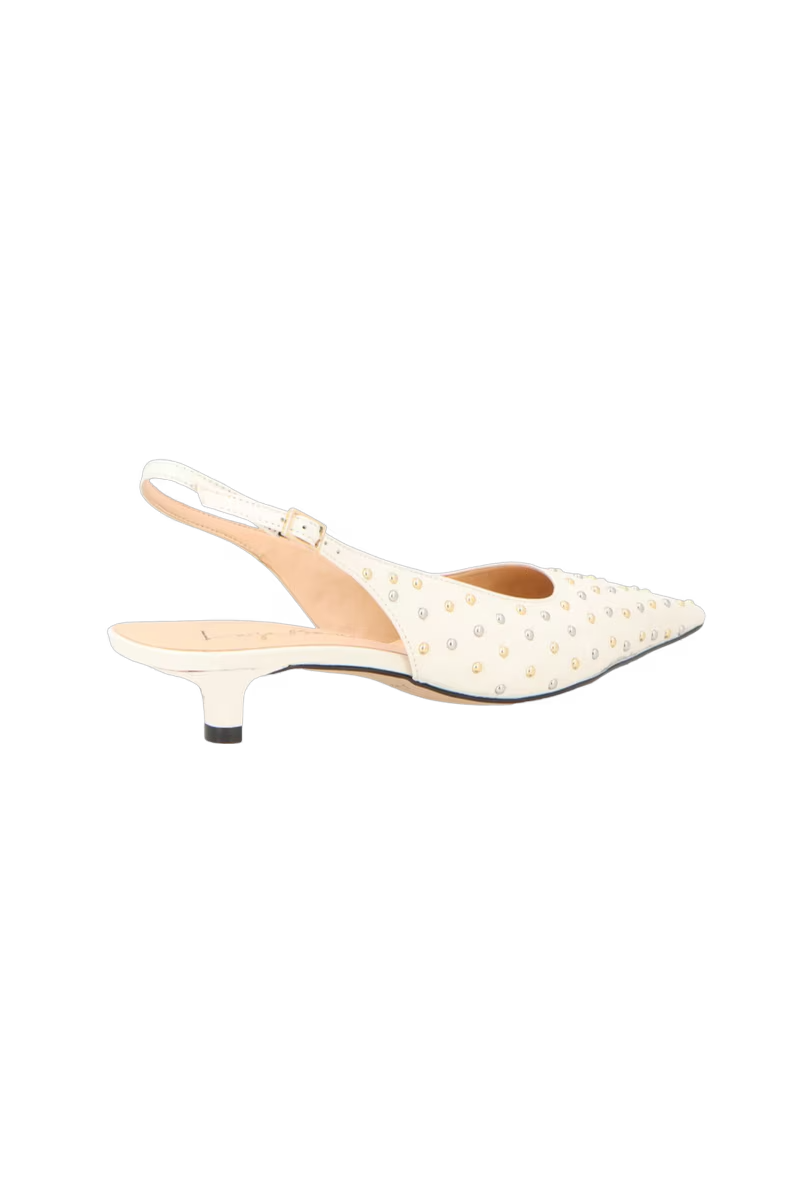 Slingback Leather Rivets Pumps