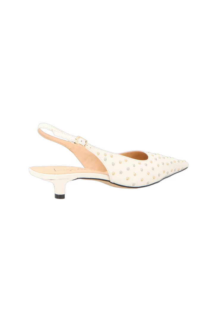 Slingback Leather Rivets Pumps