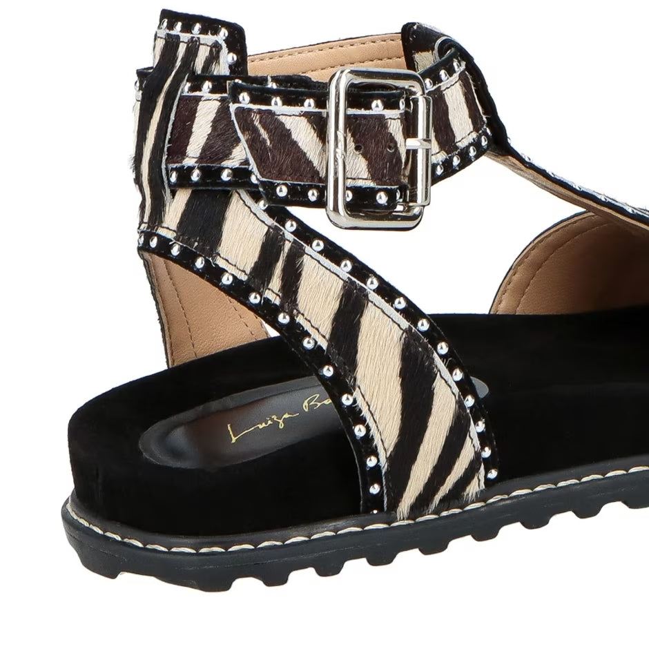 Luiza Barcelos Animal Print Leather Papete Sandal