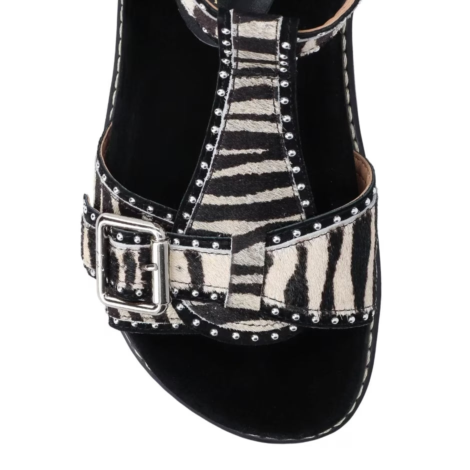 Luiza Barcelos Animal Print Leather Papete Sandal