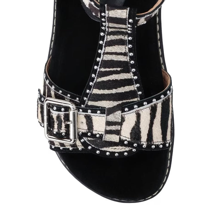 Luiza Barcelos Animal Print Leather Papete Sandal