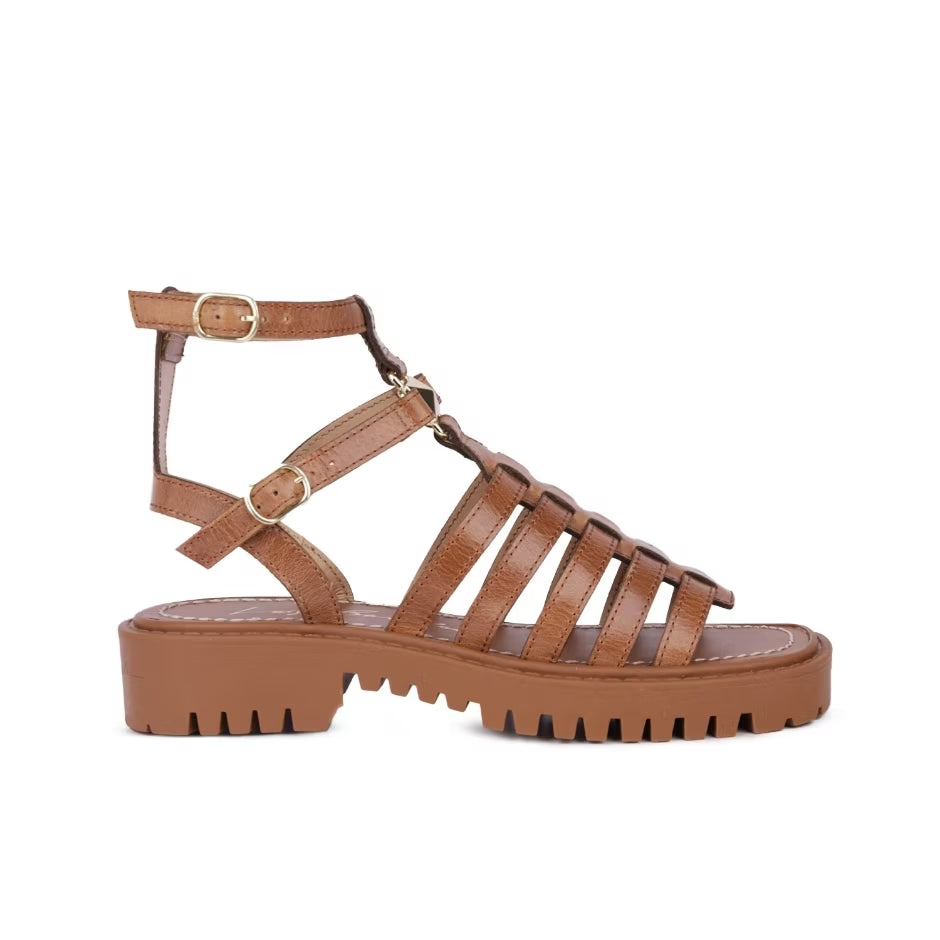 Luiza Barcelos Leather Flat Platform Sandal