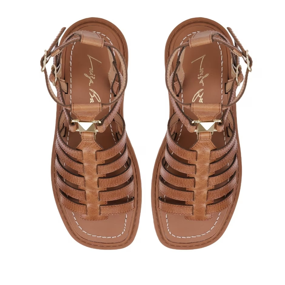 Luiza Barcelos Leather Flat Platform Sandal
