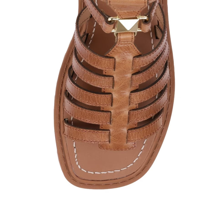 Luiza Barcelos Leather Flat Platform Sandal