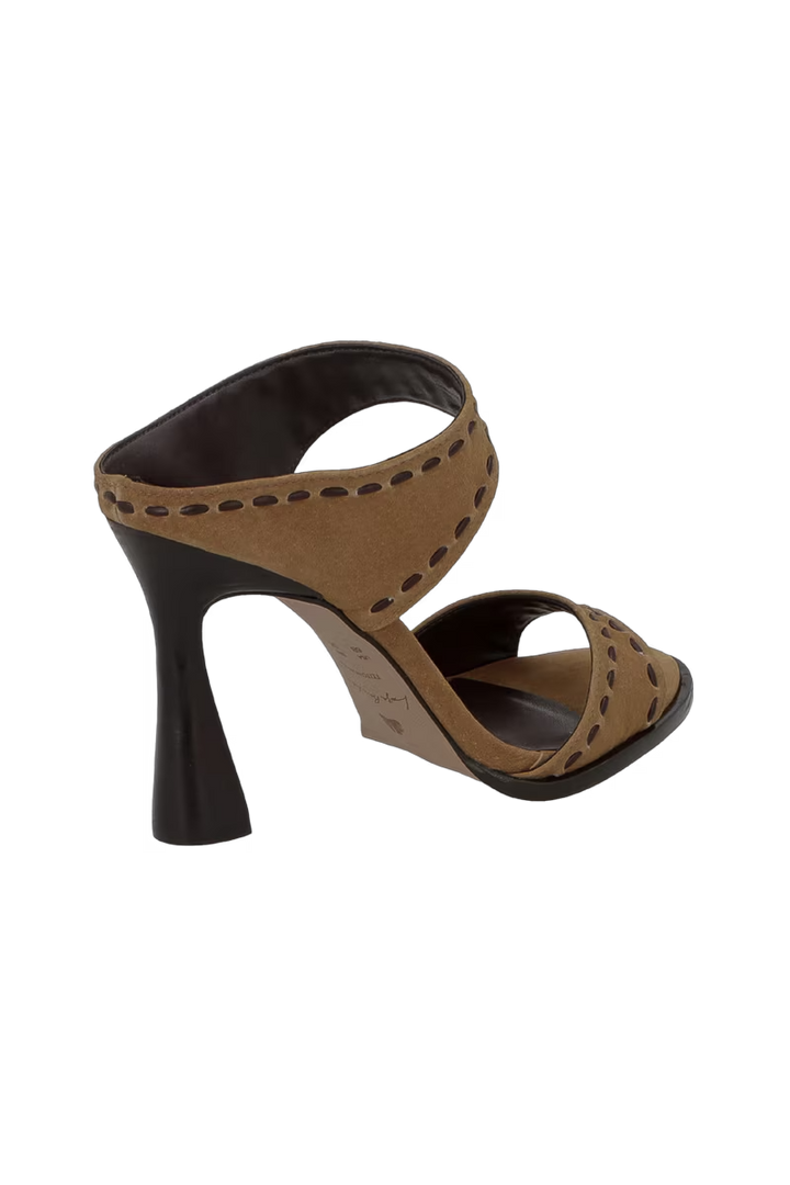 Leather Suede Flare Mule