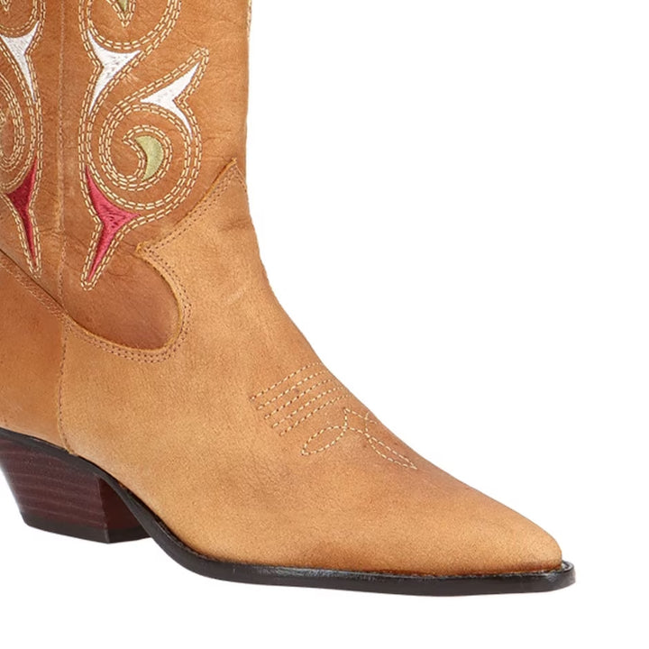 Western Boot with Embroidered Leather