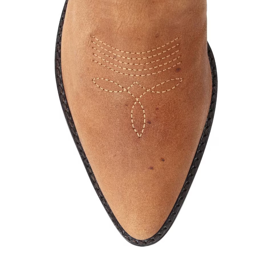 Western Boot with Embroidered Leather