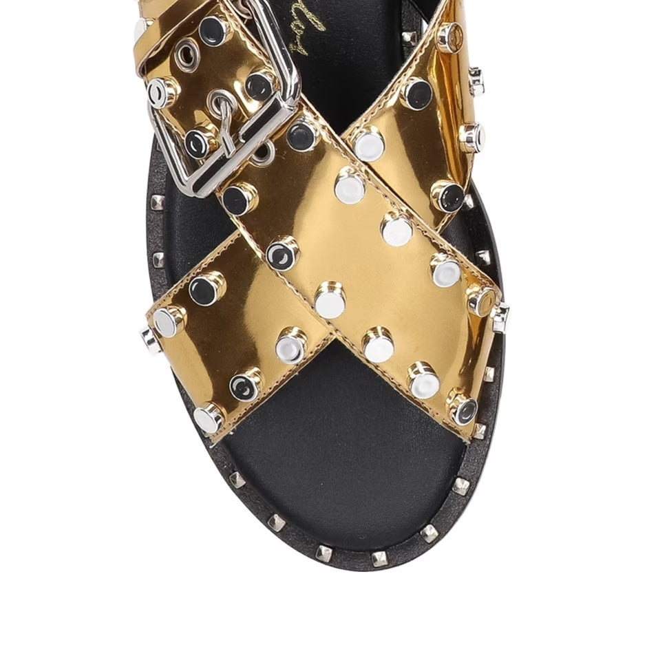 Luiza Barcelos Rivets Flat Sandal