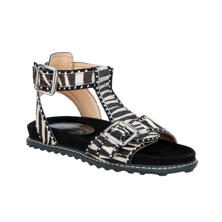 Luiza Barcelos Animal Print Leather Papete Sandal