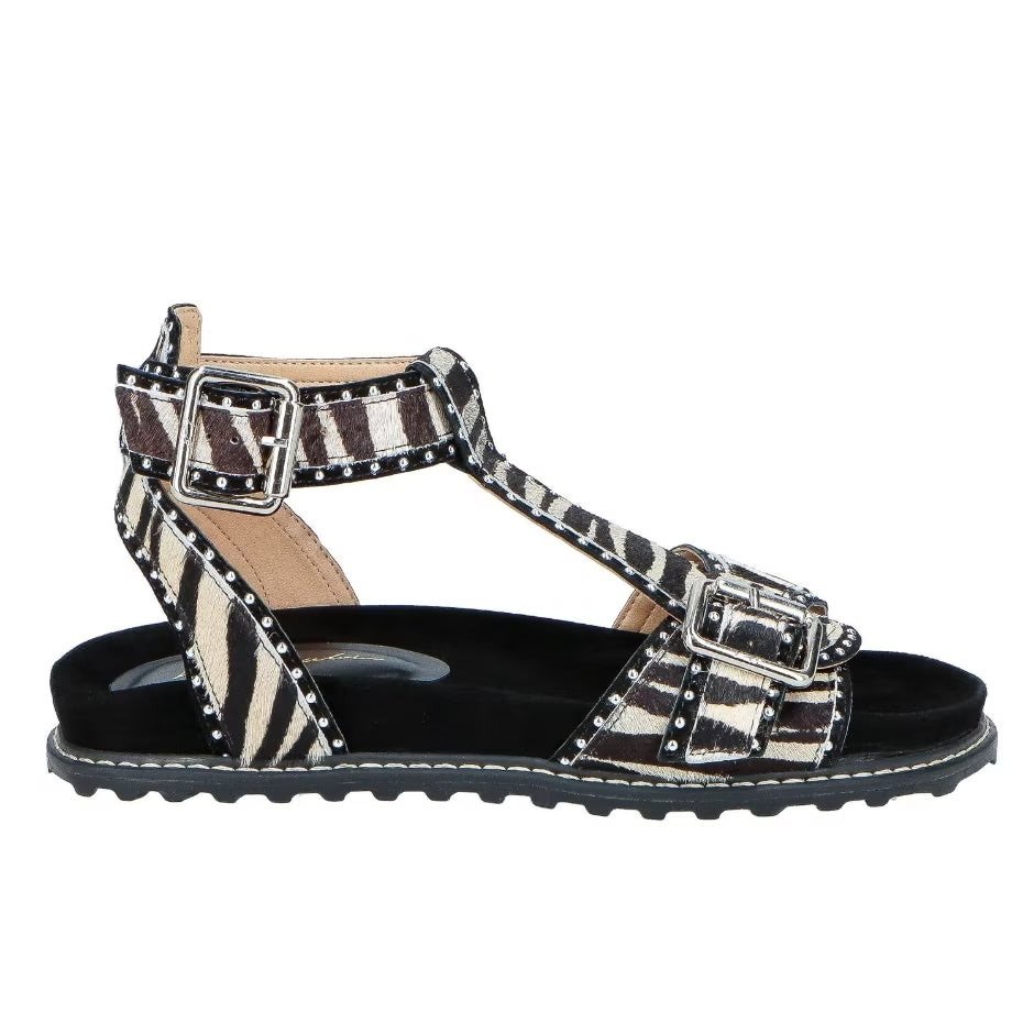 Luiza Barcelos Animal Print Leather Papete Sandal