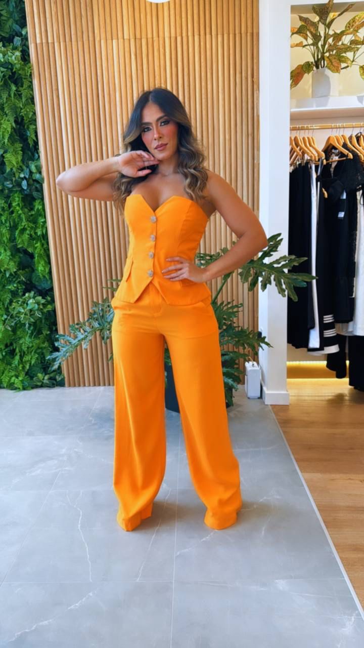 Strapless Vest+Pants Set