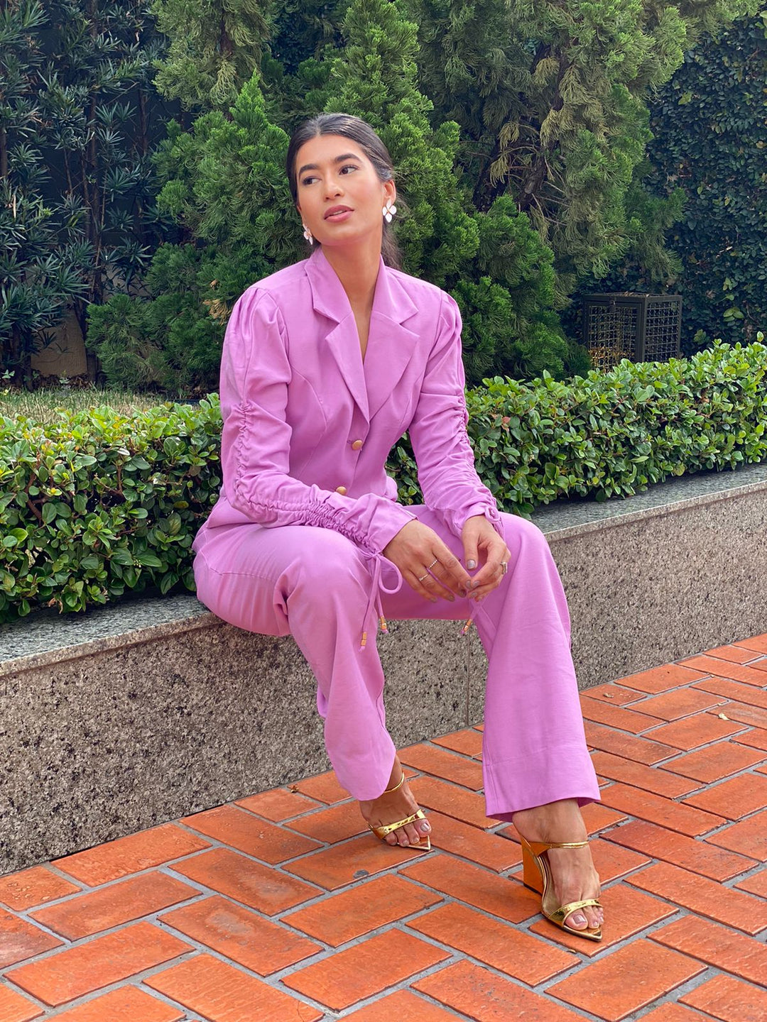 Cropped Blazer+Pants Set