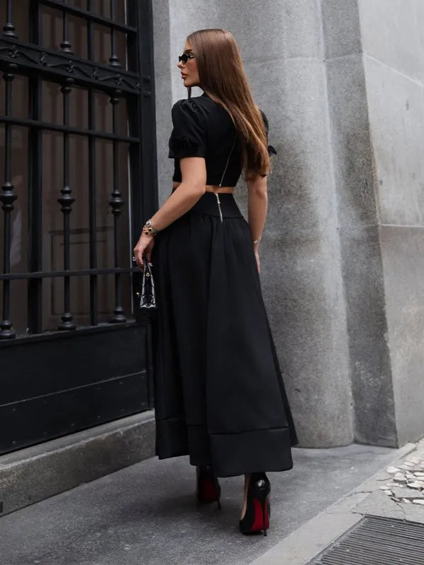Midi Skirt + Crop Top Set