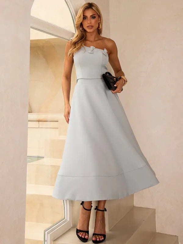 Cropped+Midi Skirt Set