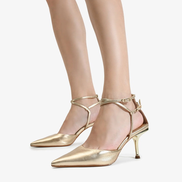 Scarpin Couro Metalizado