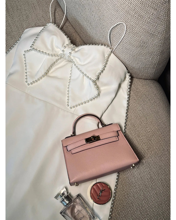 Short Tailored Dress with Pearls