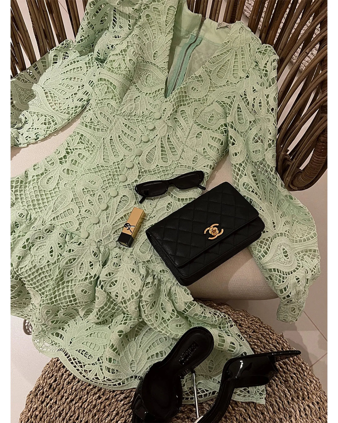 Short Guipure Lace Dress