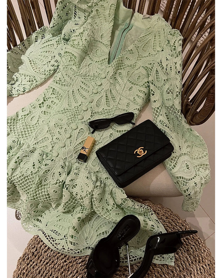 Short Guipure Lace Dress
