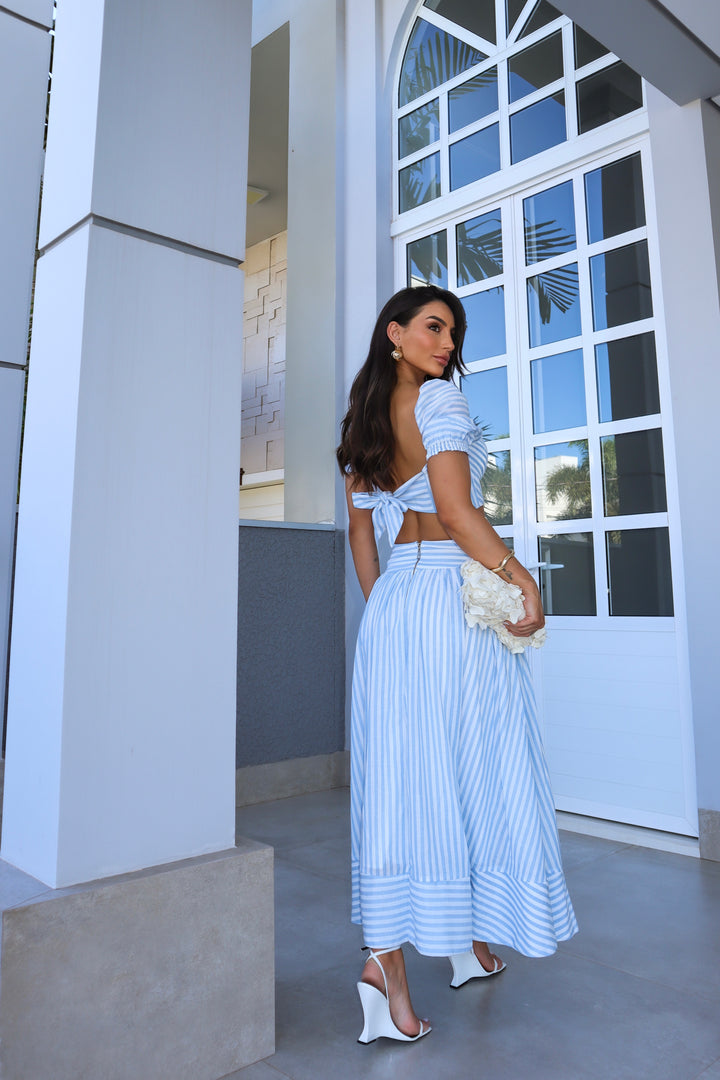 Cropped+Midi Skirt Set