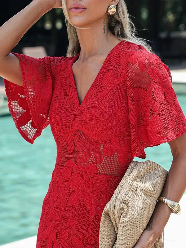 red mullet dress A-LINE GOWN WITH MULLET CAPE IN DARK RED | CULT MIA