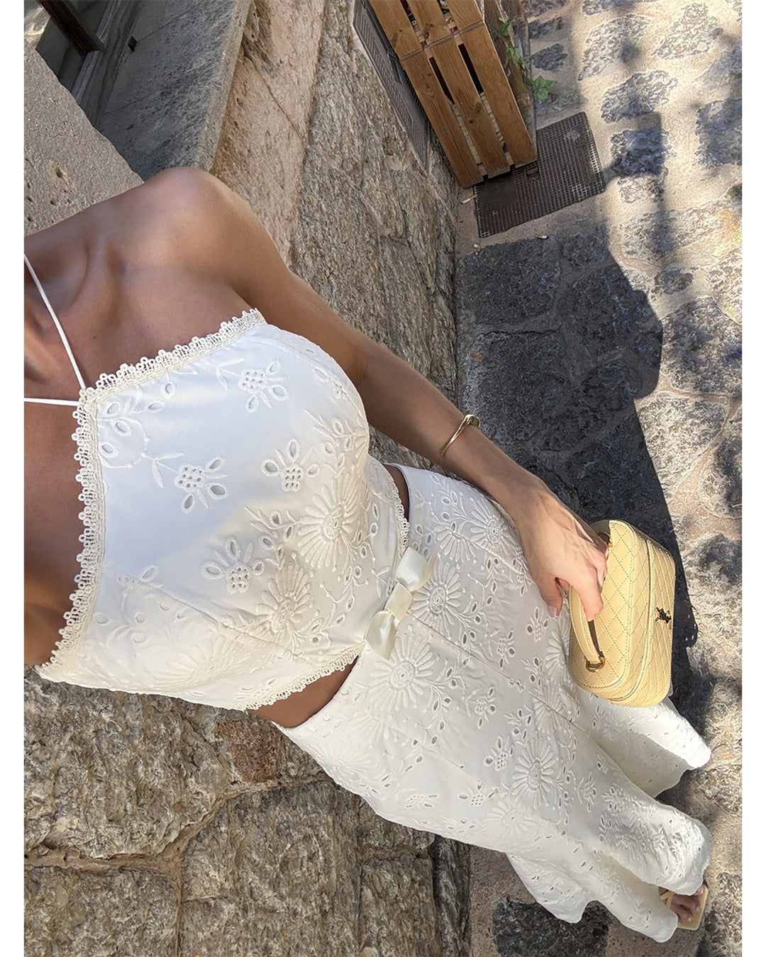 One Shoulder Laise Midi Dress