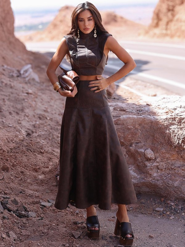 Midi Skirt + Crop Top Set