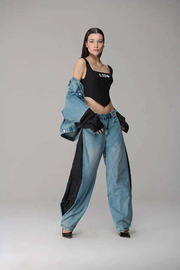 Calça Balloon Mix Jeans