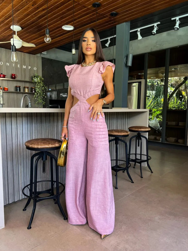 Linen Cut Out Jumpsuit