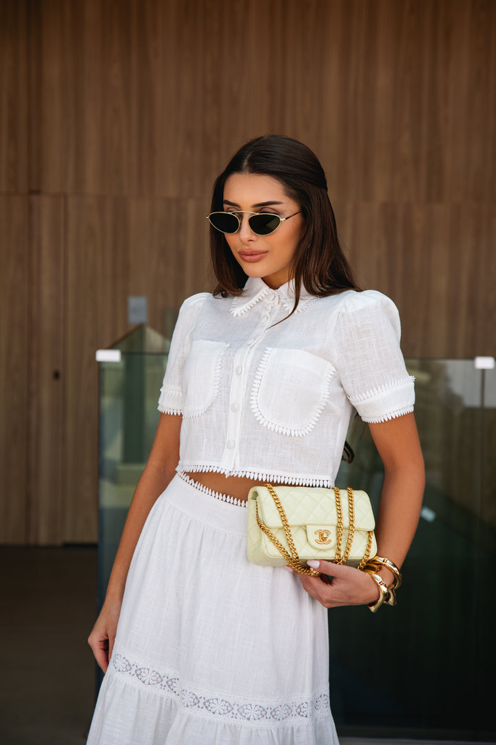Shirt+Midi Skirt Set