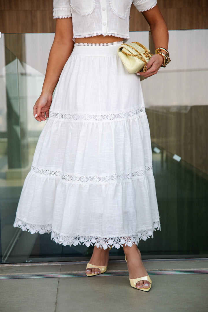 Shirt+Midi Skirt Set