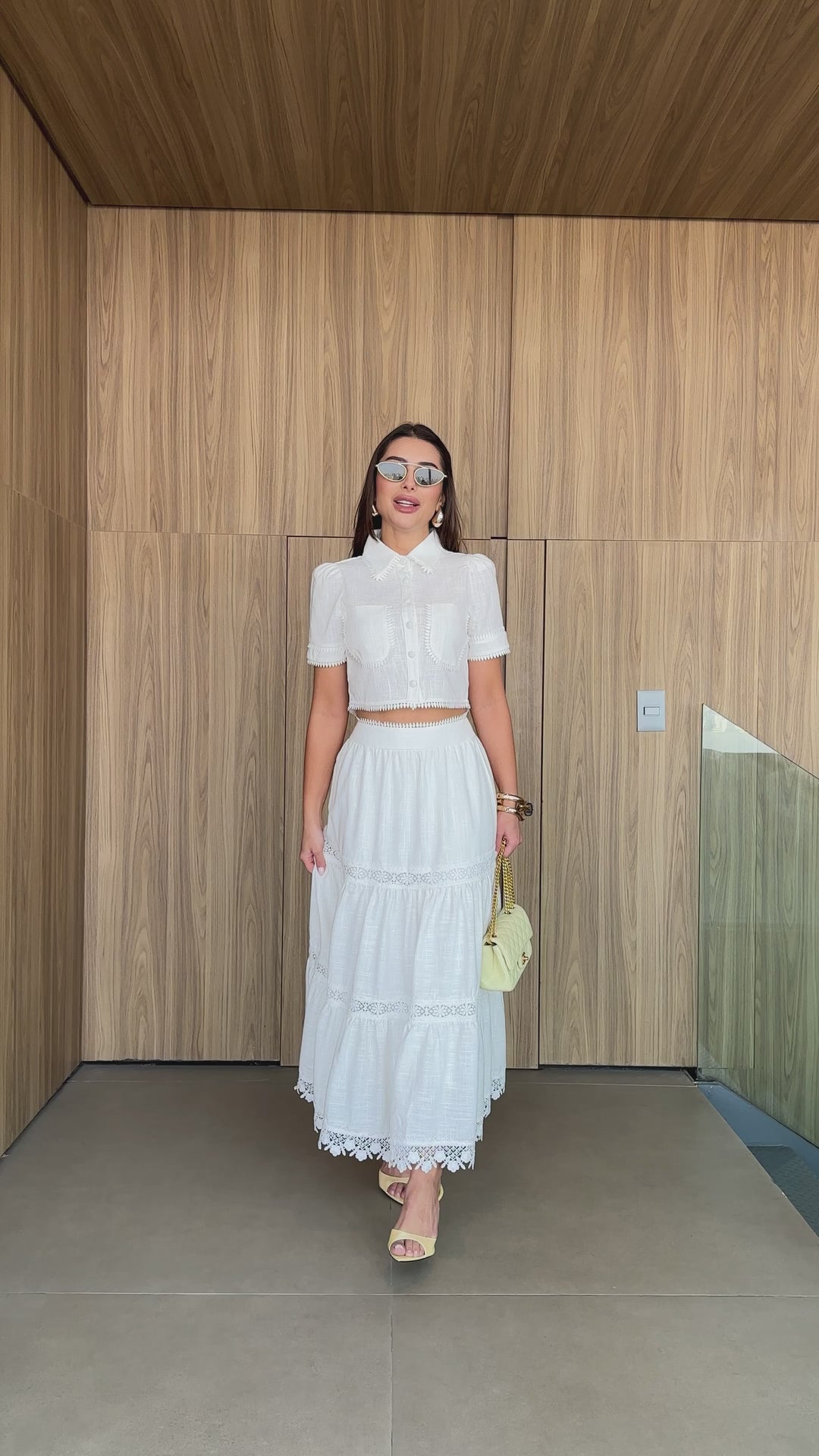 Shirt+Midi Skirt Set