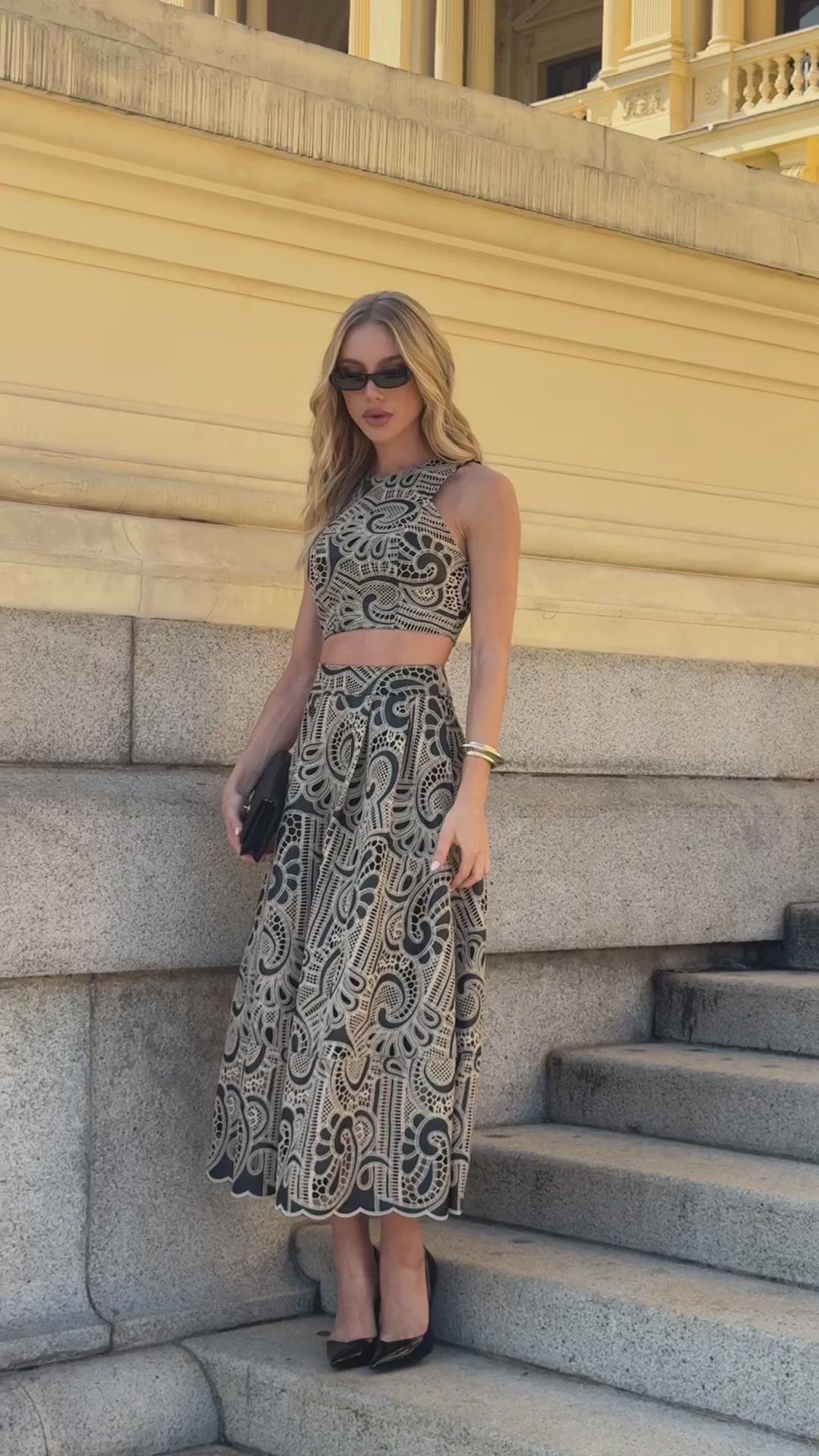 Conjunto Saia Godê+Cropped
