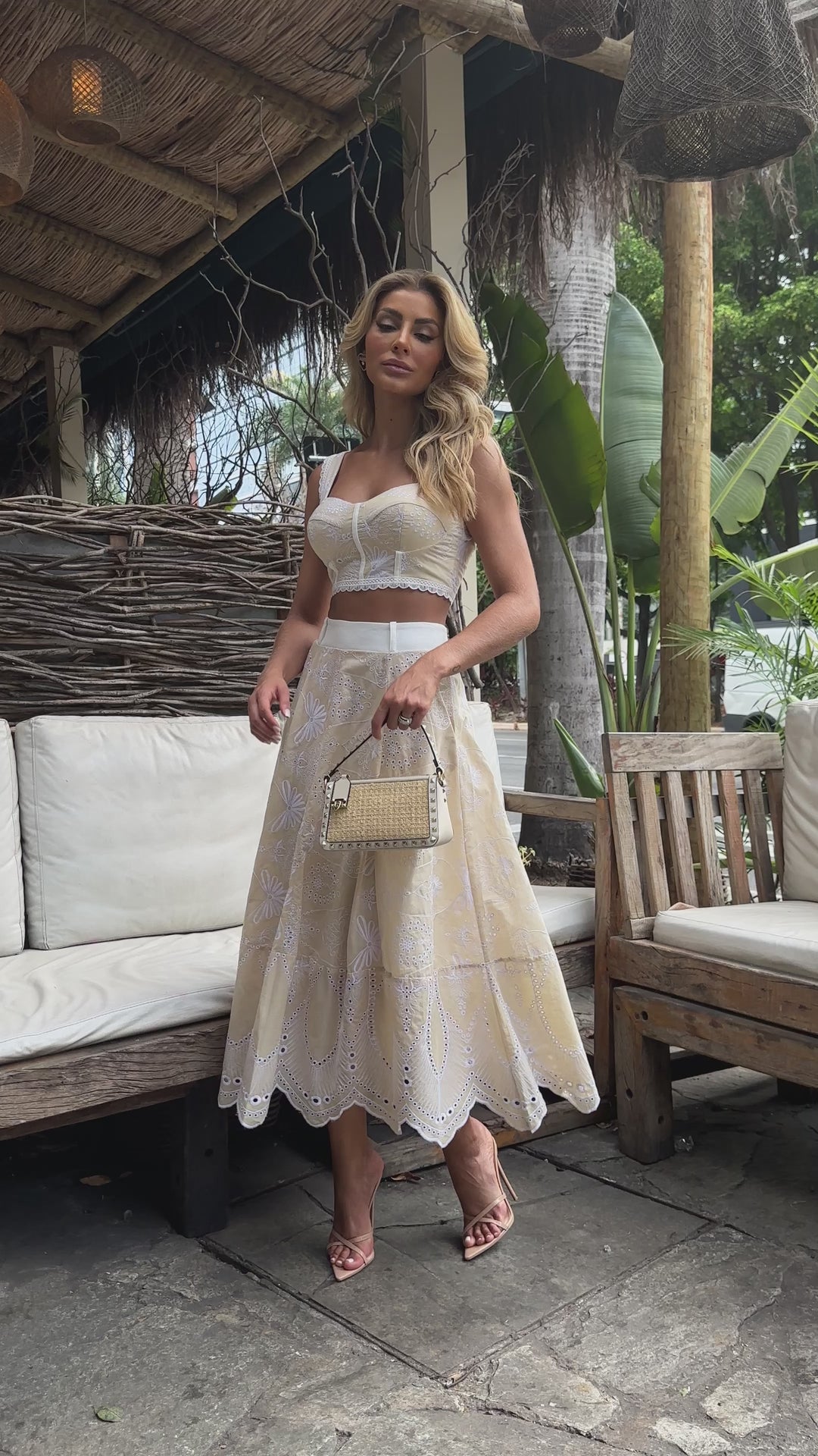 Conjunto Saia Midi+Cropped Limonada Pink