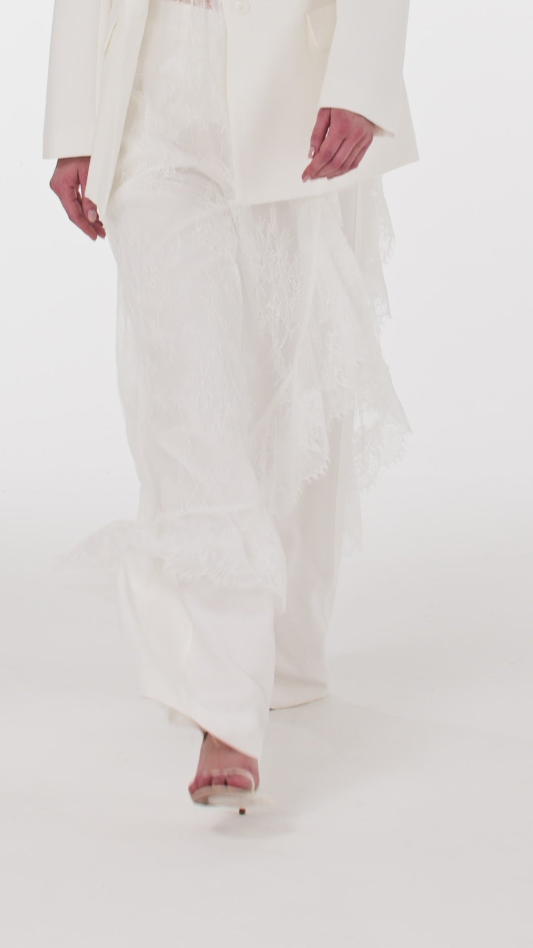 Asymmetric Lace Maxi Blouse