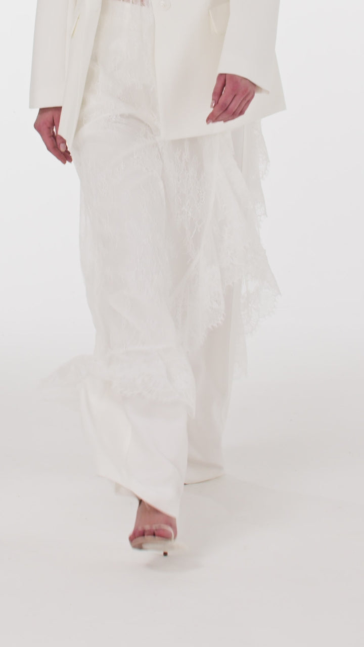 Asymmetric Lace Maxi Blouse