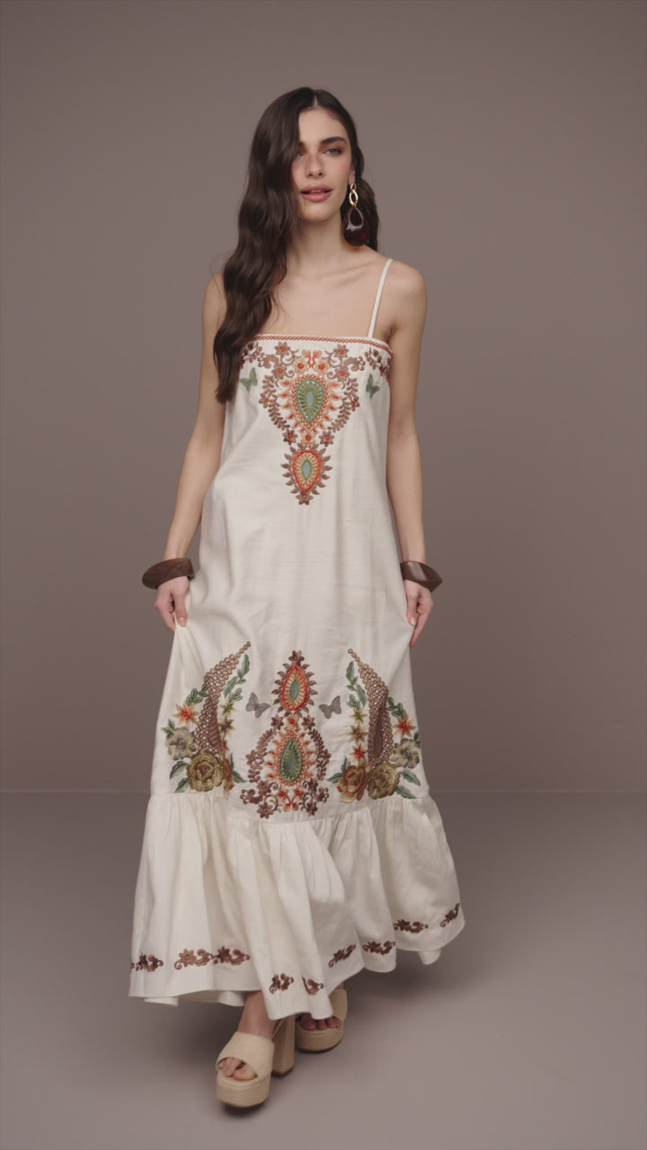 Long Embroidered Dress