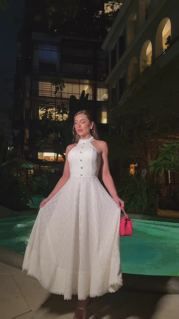Vestido Midi Renda Pureza