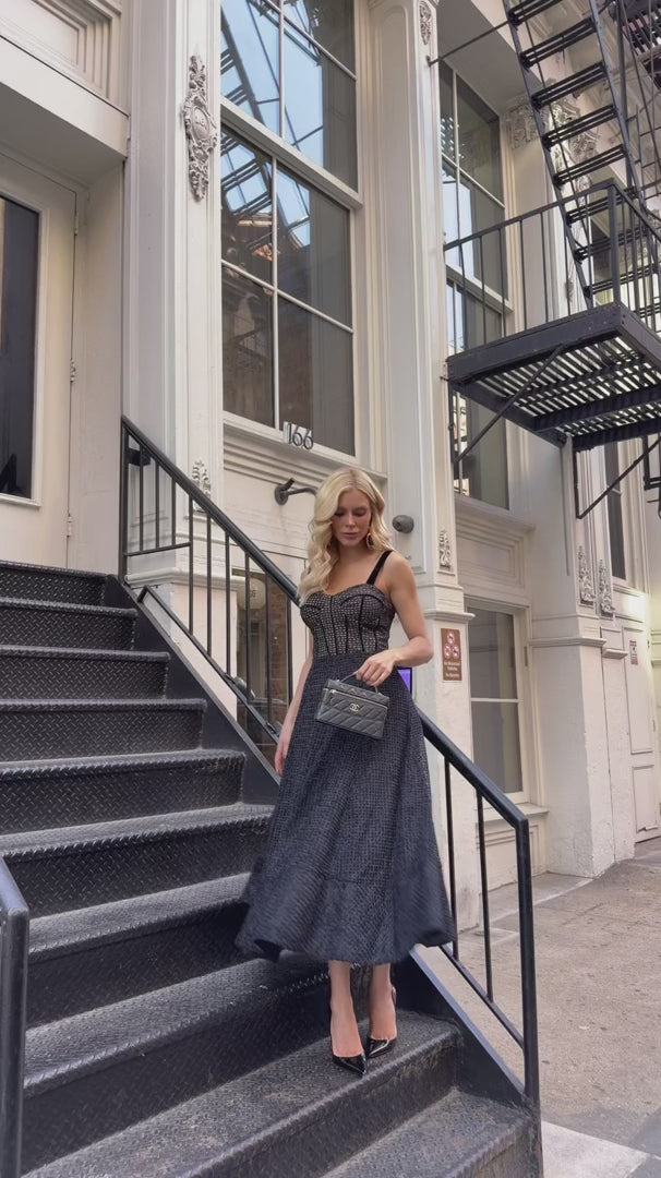 Vestido Midi Rodado Tule Velvet