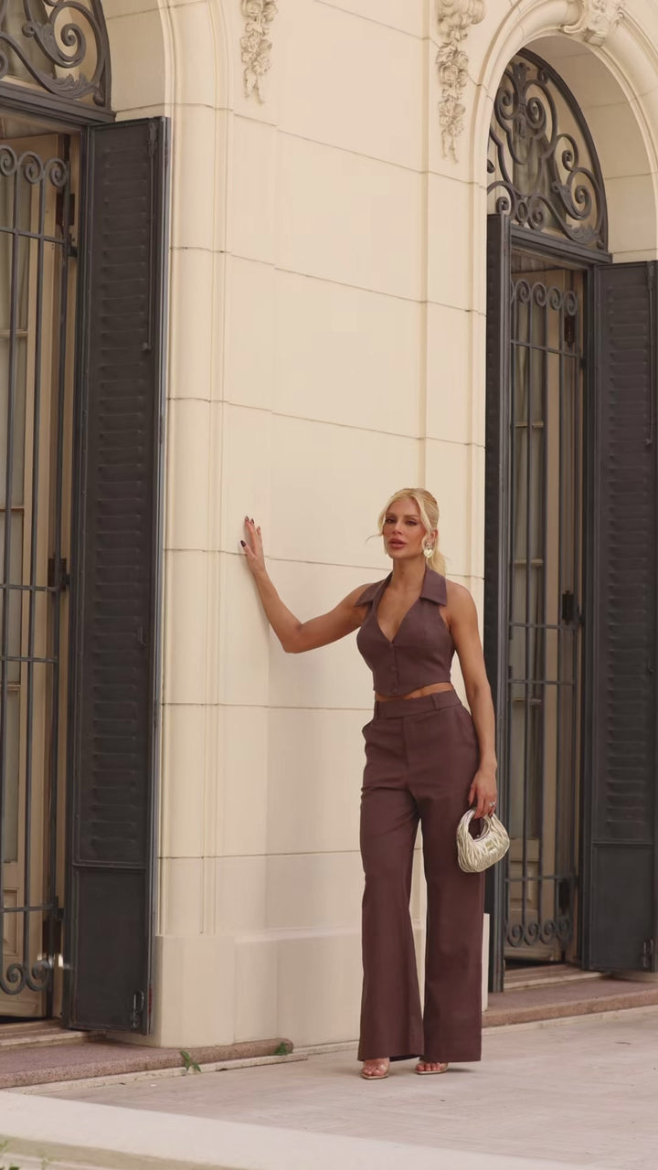 Structured Top and Pants Set